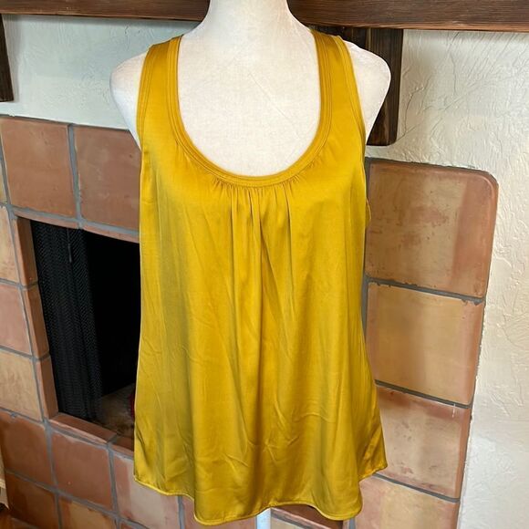 Trina Turk Silk/Spandex Blend Racerback Raw Edge Tank Top, M! - Picture 1 of 8